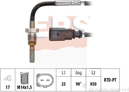 MDR EPS-1220 291 - Датчик, температура вихлопних газів autozip.com.ua