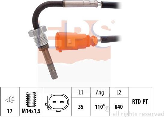 MDR EPS-1220 247 - Датчик, температура вихлопних газів autozip.com.ua