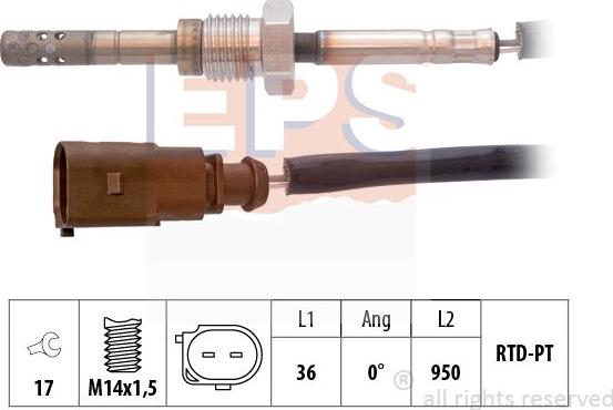 MDR EPS-1220 256 - Датчик, температура вихлопних газів autozip.com.ua