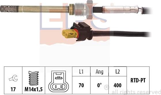 MDR EPS-1220 209 - Датчик, температура вихлопних газів autozip.com.ua