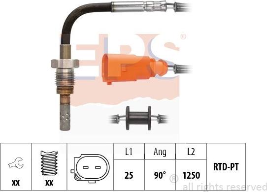 MDR EPS-1220 280 - Датчик, температура вихлопних газів autozip.com.ua