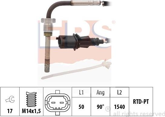 MDR EPS-1220 226 - Датчик, температура вихлопних газів autozip.com.ua