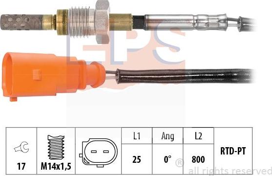 MDR EPS-1220 278 - Датчик, температура вихлопних газів autozip.com.ua