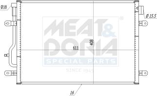 Meat & Doria 991067 - Конденсатор, кондиціонер autozip.com.ua