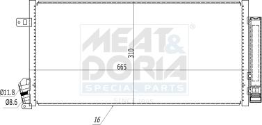 Meat & Doria 991143 - Конденсатор, кондиціонер autozip.com.ua