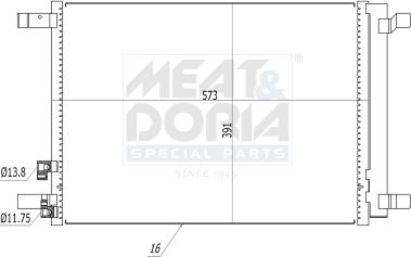 Meat & Doria 991100 - Конденсатор, кондиціонер autozip.com.ua
