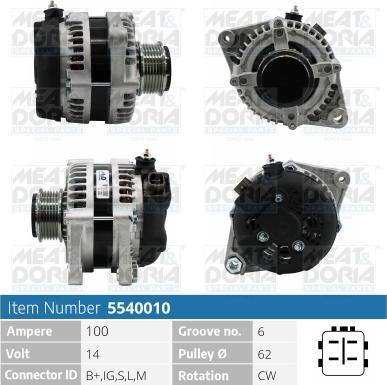 Meat & Doria 5540010 - Генератор autozip.com.ua