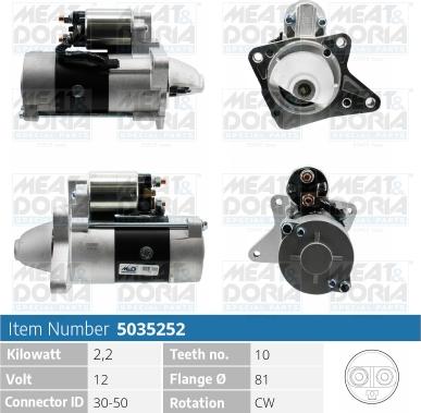 Meat & Doria 5035252 - Стартер autozip.com.ua