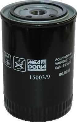 Meat & Doria 15003/9 - Масляний фільтр autozip.com.ua