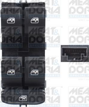 Meat & Doria 26482 - Вимикач, стеклолод'емнік autozip.com.ua