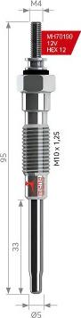 MEHA AUTOMOTIVE MH70190 - Свічка розжарювання autozip.com.ua