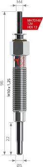 MEHA AUTOMOTIVE MH70146 - Свічка розжарювання autozip.com.ua
