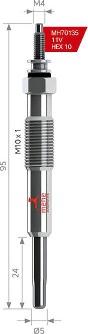 MEHA AUTOMOTIVE MH70135 - Свічка розжарювання autozip.com.ua