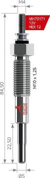 MEHA AUTOMOTIVE MH70171 - Свічка розжарювання autozip.com.ua