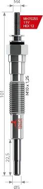 MEHA AUTOMOTIVE MH70255 - Свічка розжарювання autozip.com.ua