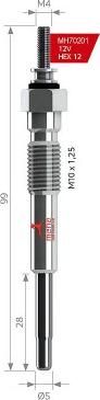 MEHA AUTOMOTIVE MH70201 - Свічка розжарювання autozip.com.ua