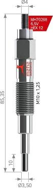 MEHA AUTOMOTIVE MH70288 - Свічка розжарювання autozip.com.ua