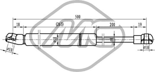 Metalcaucho 46852 - Газова пружина, капот autozip.com.ua