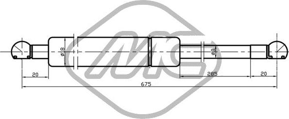 Metalcaucho 46860 - Газова пружина, капот autozip.com.ua