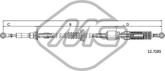 Metalcaucho 80739 - Трос, ступінчаста коробка передач autozip.com.ua