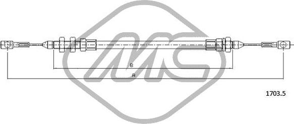 Metalcaucho 81525 - Тросик газу autozip.com.ua