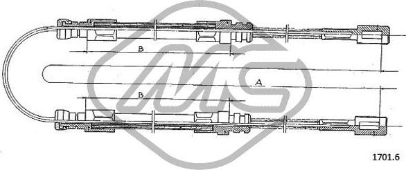 Metalcaucho 81291 - Трос, гальмівна система autozip.com.ua