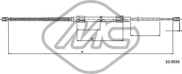 Metalcaucho 83286 - Трос, гальмівна система autozip.com.ua