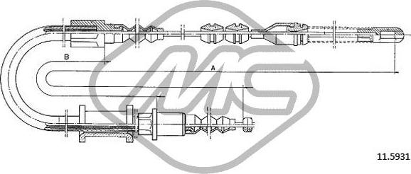 Metalcaucho 82496 - Трос, гальмівна система autozip.com.ua