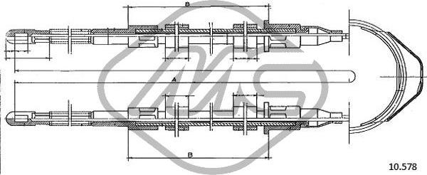 Metalcaucho 82475 - Трос, гальмівна система autozip.com.ua