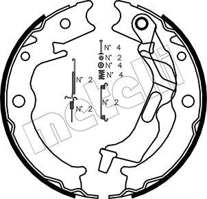 Metelli 53-0052K - Комплект гальм, ручник, парковка autozip.com.ua