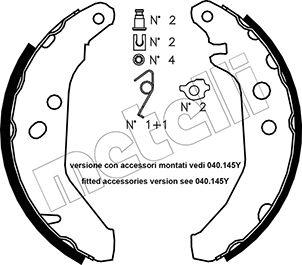 Metelli 53-0117K - Комплект гальм, барабанний механізм autozip.com.ua