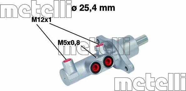 Metelli 05-0543 - Головний гальмівний циліндр autozip.com.ua