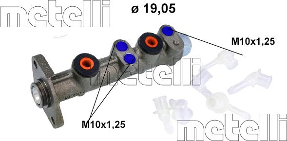 Metelli 05-0006K - Головний гальмівний циліндр autozip.com.ua