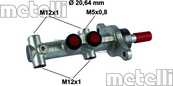 Metelli 05-0865 - Головний гальмівний циліндр autozip.com.ua