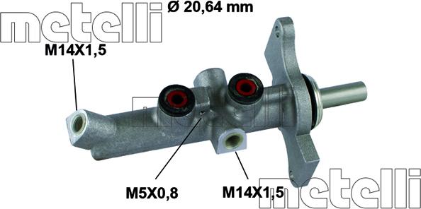 Metelli 05-0806 - Головний гальмівний циліндр autozip.com.ua