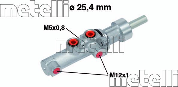 Metelli 05-0752 - Головний гальмівний циліндр autozip.com.ua