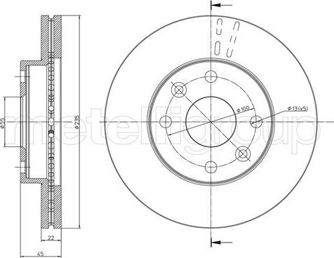 Metelli 23-0959 - Гальмівний диск autozip.com.ua