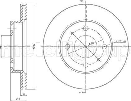 Metelli 23-0457 - Гальмівний диск autozip.com.ua