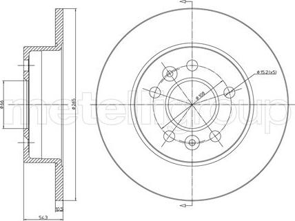 Metelli 23-0482C - Гальмівний диск autozip.com.ua