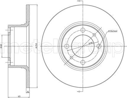 Metelli 23-0043 - Гальмівний диск autozip.com.ua