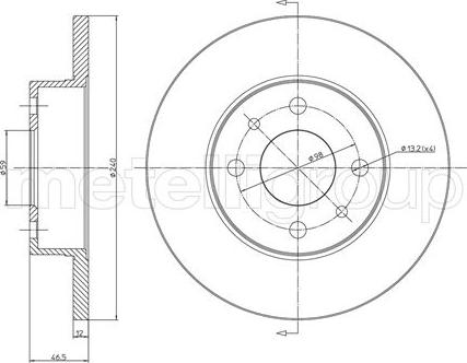 Metelli 23-0156 - Гальмівний диск autozip.com.ua