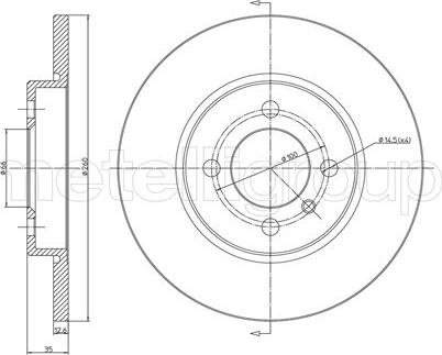 Metelli 23-0122 - Гальмівний диск autozip.com.ua