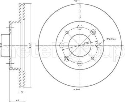 Metelli 23-0176 - Гальмівний диск autozip.com.ua