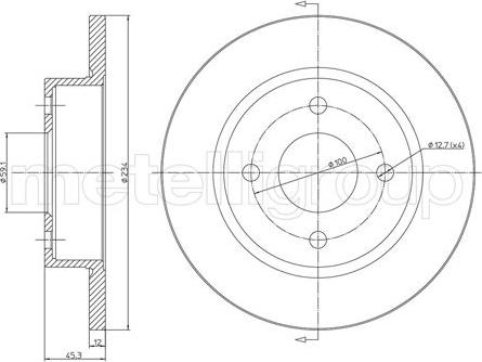 Metelli 23-0348 - Гальмівний диск autozip.com.ua