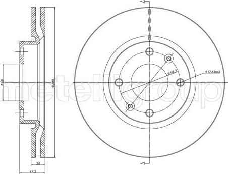 Metelli 23-1477C - Гальмівний диск autozip.com.ua