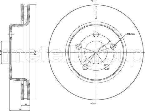 Metelli 23-1553C - Гальмівний диск autozip.com.ua