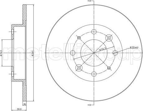 Metelli 23-1111C - Гальмівний диск autozip.com.ua