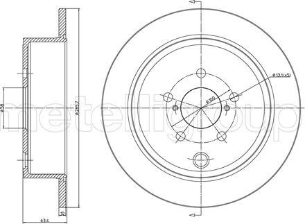 Metelli 23-1337C - Гальмівний диск autozip.com.ua