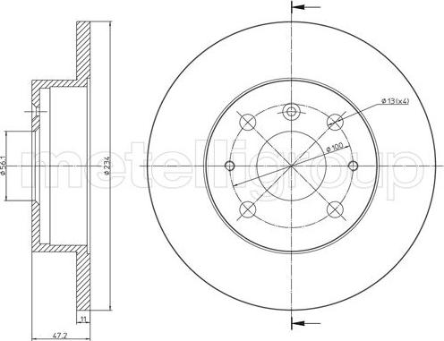 Metelli 23-1705 - Гальмівний диск autozip.com.ua