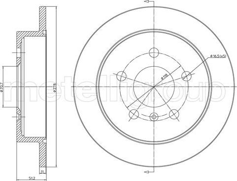 Metelli 23-1716C - Гальмівний диск autozip.com.ua